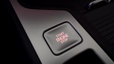 Start stop engine button. Modern transport and technology Stock Footage 342955423