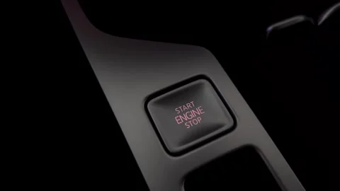 Start stop engine button. Modern transport and technology Stock Footage 346728265