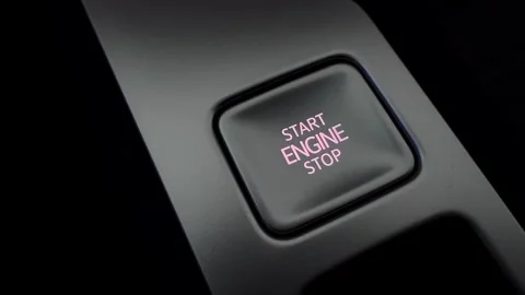 Start stop engine button. Modern transport and technology Stock Footage 346728338