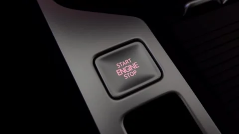 Start stop engine button. Modern transport and technology Stock Footage 347802133