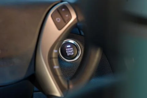 Start stop engine button Foto stock