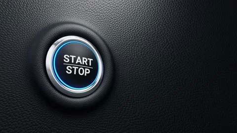 Start Stop push button animation, Start and stop modern car button Vídeo Stock 234888265
