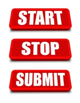 Start stop submit button Stock Illustration
