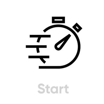 Start Stopwatch Fast Timer icon Illustrazione stock