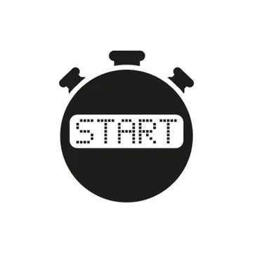 The start stopwatch icon. Clock and watch, timer, countdown symbol. UI. Web Stock Illustration