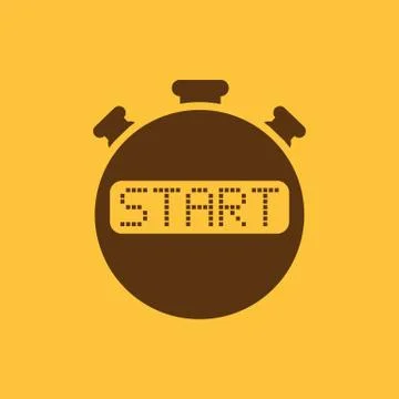 The start stopwatch icon. Clock and watch, timer, countdown, stopwatch symbol イラスト素材