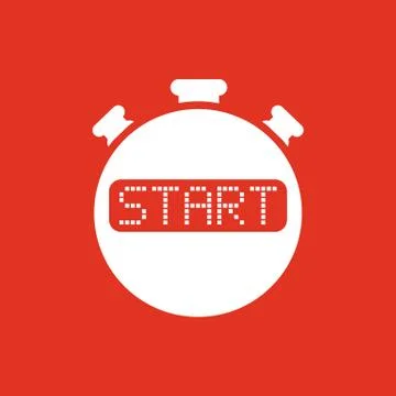 The start stopwatch icon. Clock and watch, timer, countdown, stopwatch symbol Stockillustratie