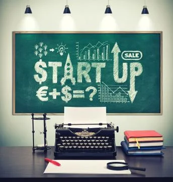 Start up strategy on board Foto stock