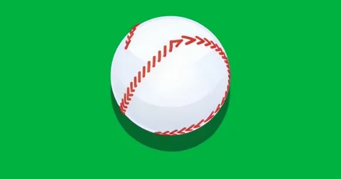 On start stylized white baseball rotating clockwise to show seam progression Stock Footage 317213328