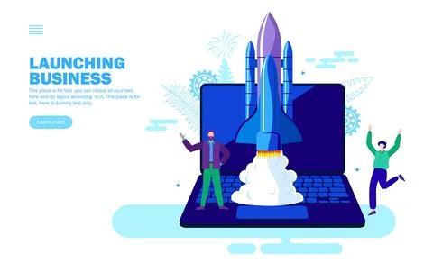 Start up team work concept. business launch Stock Illustration