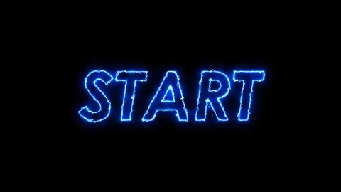 Start text animated text word neon electric blue start 4k looping Stock Footage 301938319