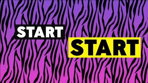 START text animation over zebra pattern background in purple and pink gradient Stock Footage 306509335