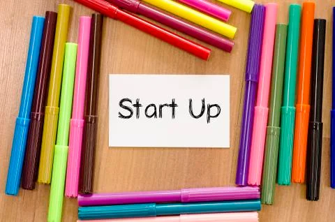 Start up text concept Stock Photos