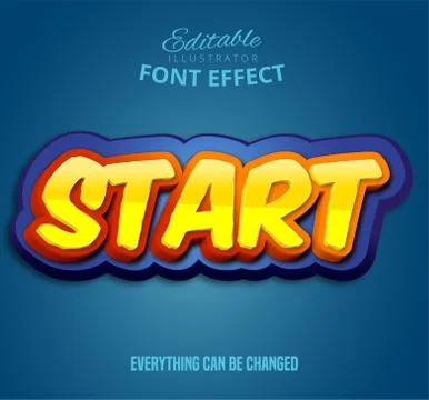 Start text, editable font effect Stock Illustration