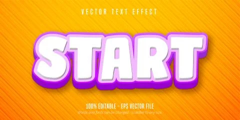 Start text, game style editable text effect Stock Illustration