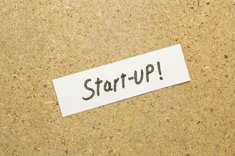 Start up text on paper Stock Photos