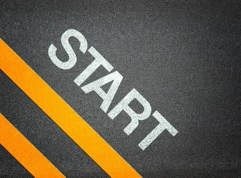 Start text writing road asphalt Stock Illustration
