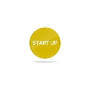 Start up text in yellow circle 스톡 일러스트