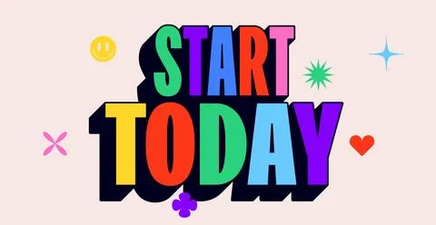 Start Today. Funny banner, speech bubble Stock Illustration