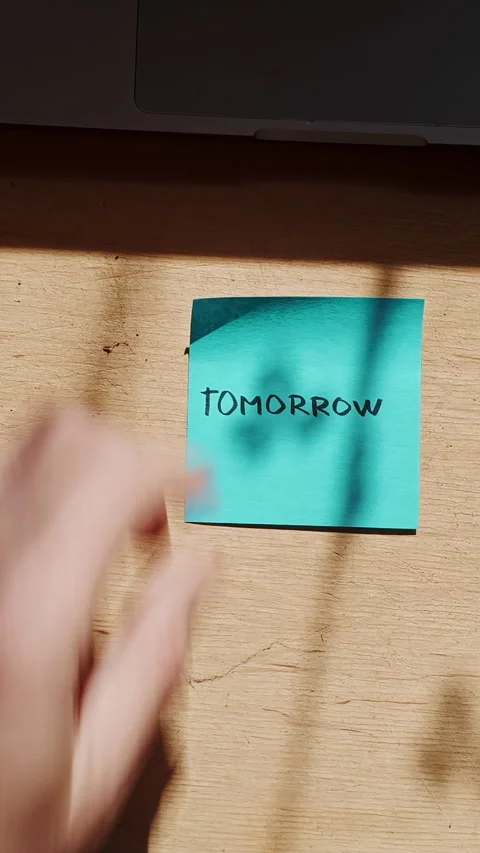 Start Today or Tomorrow Procrastination Loop Shows Constant Indecision Stock Footage 337761711