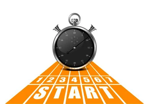 Start Track Stopwatch Illustrazione stock