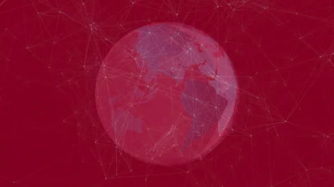 On start translucent digital globe emerging then rotating slowly to highlight Stock Footage 312417053