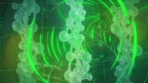 At start translucent helix fading rings spiraling code moving for data display Stock Footage 309893834