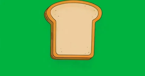 On start transparent background 3D bread slice pulsing glow rotating returning Video stock 317450349