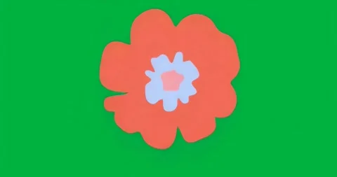 At start on transparent background, flower rotating petals, pulsing aura, Stock Footage 317362222