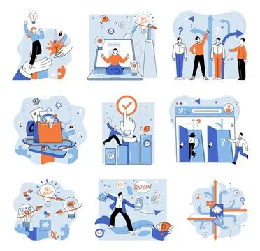 Start up. Turning idea into prototype requires combination creativity and Illustrazione stock