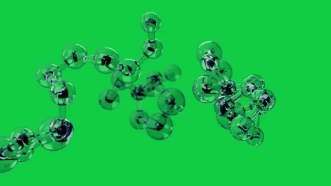 At start two forms rotating, drifting apart on transparent backdrop, camera Stockbeeldmateriaal 344176994