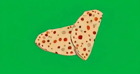 On start two spotted wedges on clear blue background rotating overlapping Stock Footage 317213218