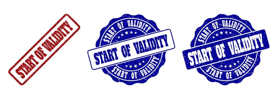 START OF VALIDITY Grunge Stamp Seals Stock Illustration
