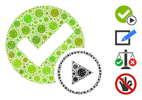 Start of Validity Mosaic of CoronaVirus Icons イラスト素材