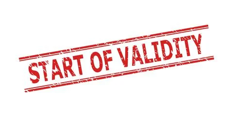 START OF VALIDITY Seal with Rubber Surface and Double Parallel Lines Stock Illustration