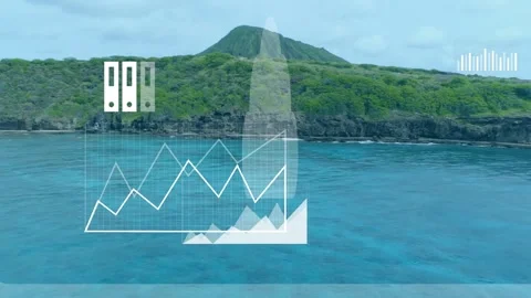 On start vector devices animating, scaling and tracing charts, visualizing cloud Video stock 320651871