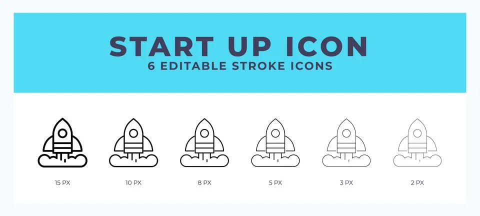 Start up vector icon for web and app. Editable stroke vector illustration 스톡 일러스트
