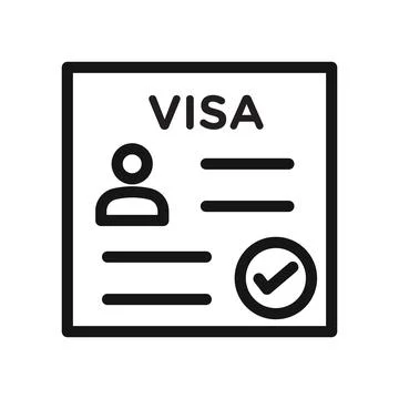 Start up visa icon Black line art vector logo Stock Illustration