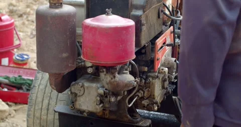 Start the water pump manually.The water pump is working. Stock Footage 274752637