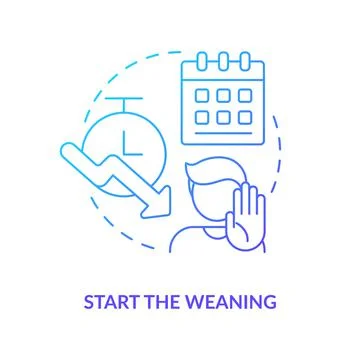 Start weaning blue gradient concept icon 스톡 일러스트
