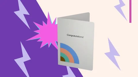 On start white card rotating and opening, revealing inner panel to showcase Stock Footage 340654624