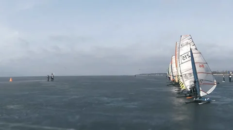 Start windsurfing race Stock Footage 36052126