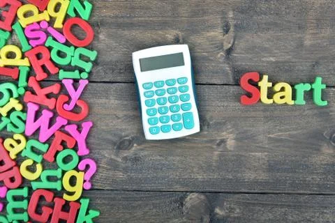 Start on wooden table 库存照片