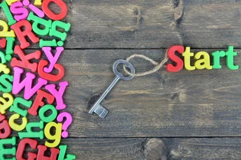 Start on wooden table Fotos Stock
