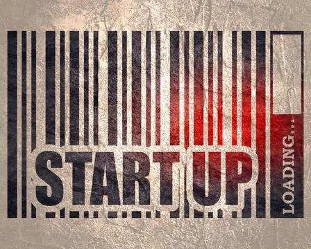 Start up word and bar code Stockillustratie