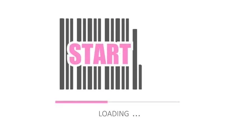 Start up word build in bar code. Progress or loading bar. Stock Footage 270505688