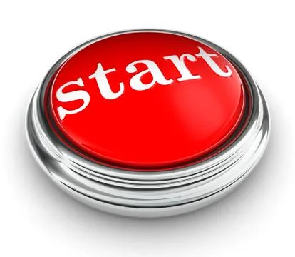 Start word on red push button Stock Illustration