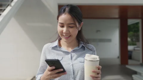Start work day for hybrid workplace coworking with good hot coffee. Video stock 201910139