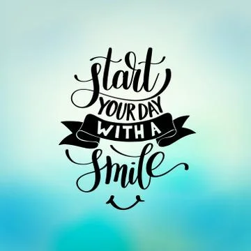 Start Your Day With a Smile vector Text Phrase Illustration Stock Illustration