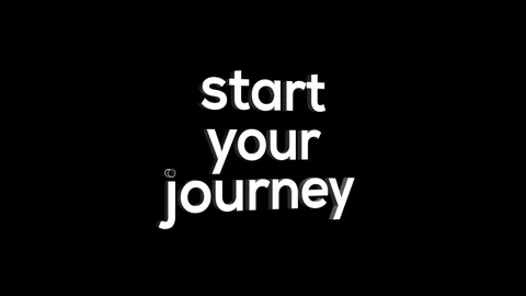 Start your journey 3D Text 4k Animation on White Alpha Channel black Green .. Stock Footage 313628084